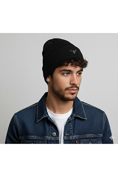 NSRKNİTWEAR Premium Hair Weave Pattern Embroidered Logo Unisex Beanie