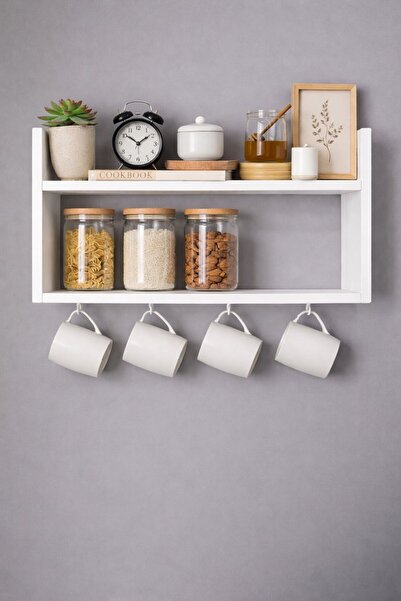 Marmara Raf Sistemleri Dekoratif Çok Amaçlı Ahşap mutfak rafı