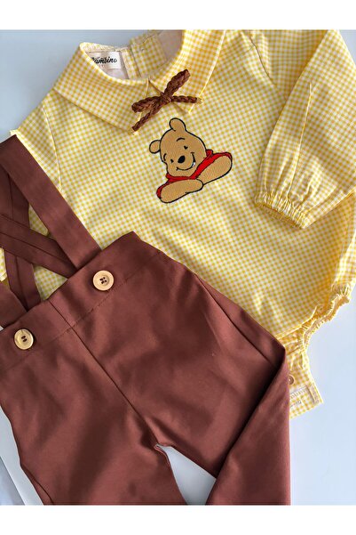 il mio bambino El Yapımı %100 Pamuk Erkek Bebek Winnie The Pooh Nakışlı Uzun ...