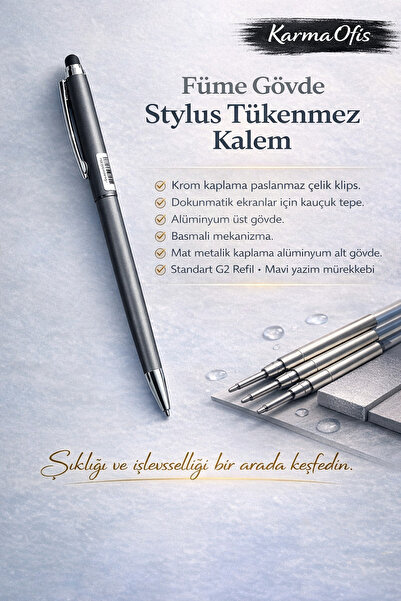 KarmaOfis Stylus Ballpoint Pen |   Smoked Body |   Touchscreen Compatible Pre...