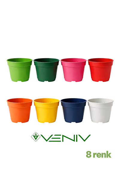 VENİV 8 Adet Delikli Saksı - 8 Renk 8,5 cm x 7 cm