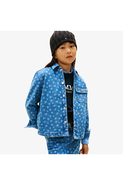 Tommy Hilfiger Overshirt Flower Aop Children's Blue Shirt