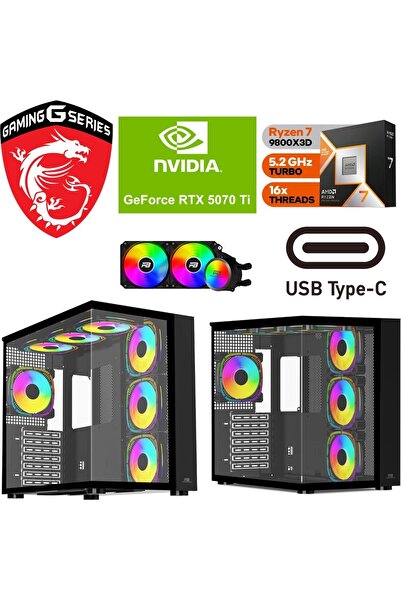 MSI Şafak-Gaming|RTX 5070Tİ 16GB|RYZEN 7 9800X3D|64 DDR5 RAM |2 TB M.2 SSD 50...