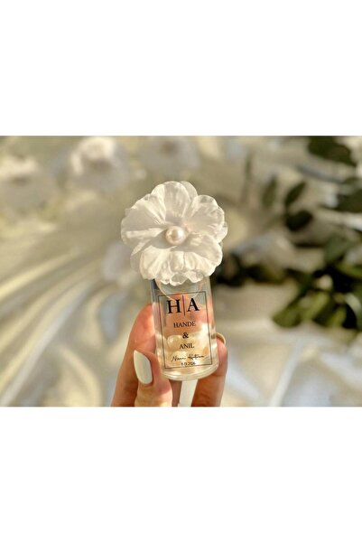 Darinda Cam Şişe Islak Dokulu Ortanca Çiçek İncili Kolonya Söz, Nişan, Düğün,...