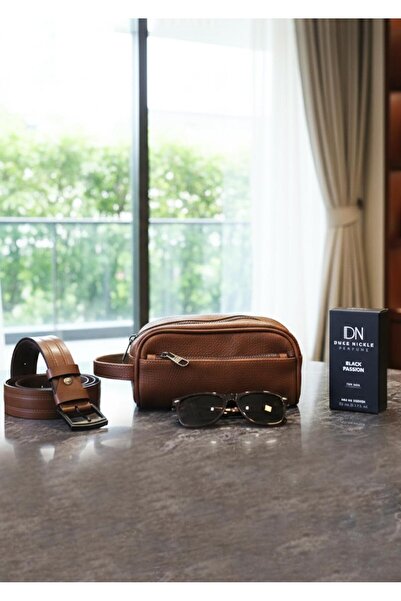 Duke Nickle Men's Bag Belt Glasses Perfume 4-Piece Luxury Stylish Gift Set –