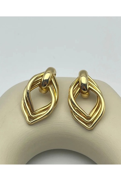 stainles steel Çelik Gold Küpe