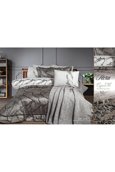 Bella Home Hera 10 Piece Advantageous Dowry Set - Gray with Original Luxury Box