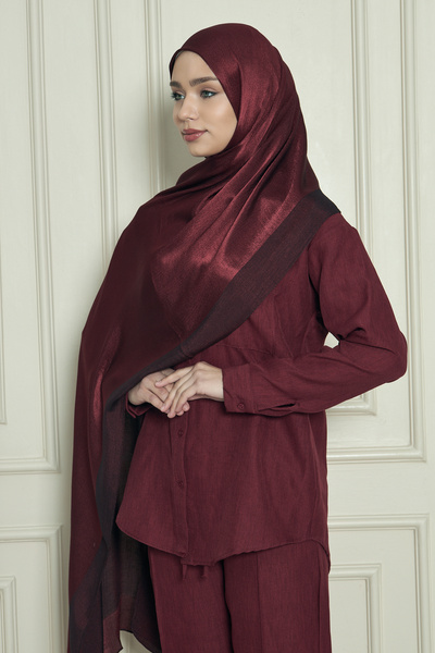 Gigiscarfs Veine Premium Viscose Shawl – Natural Cracked Texture, Shimmering, Flowy, Stylish and Elegant Posture – Burgundy -