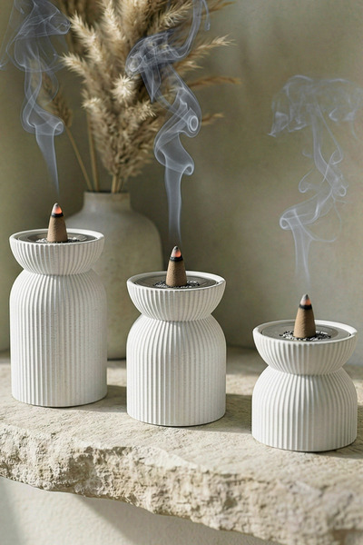 iwa concept مجموعة مبخرة حجرية من 3 قطع لديكور رمضان - تصميم بسيط لتزيين المن...