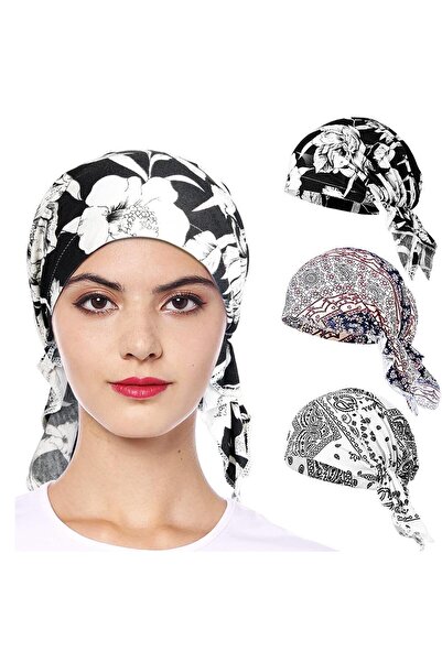 Bukela قبعة قرصان ثلاثية الزوايا ووشاح رأس (3 قطع)