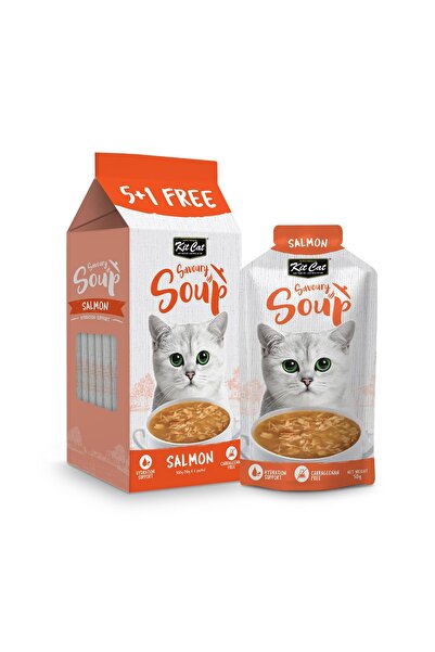 Kit Cat حساء سمك السلمون اللذيذ 300 غرام (6 × 50 غرام)