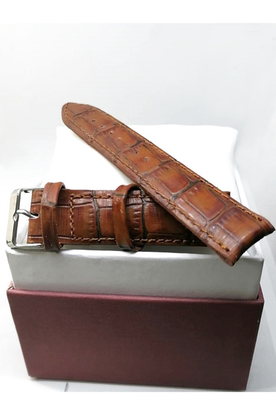 FADO Genuine Leather Watch Band Compatible with Every Watch Brown 24 mm (306)