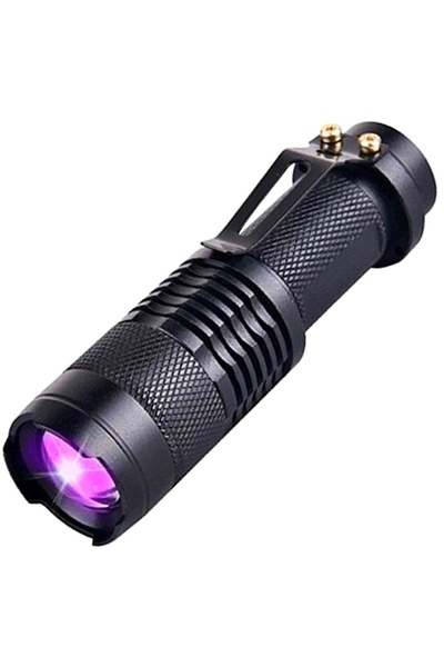 Aptel UV flashlight, 5W, ZOOM function, battery powered, IPX4, reinforced alu...