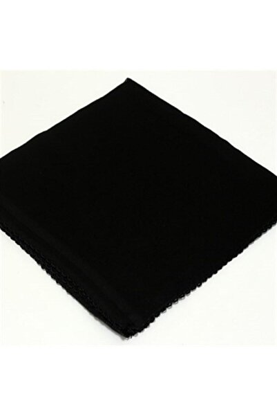 Valenia Siyah Tülbent Iç Başörtüsü Oyalı 5 Adet 90x90 %100 Pamuklu