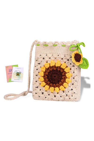 Choice3 1 MIUSIE Crochet Kit for Beginners Bohemian Style Sunflower Woven Bag...