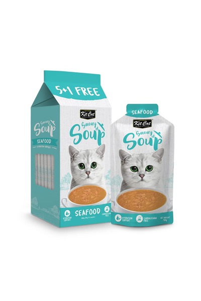 Kit Cat شوربة مالحة بالمأكولات البحرية 300 غرام (6 × 50 غرام)