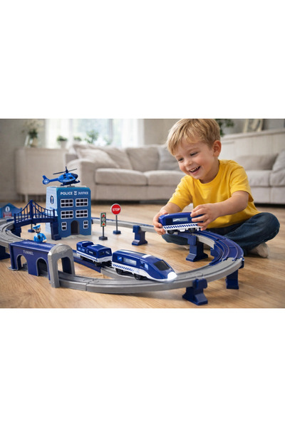 LEAN Police Town Train Set Blue 203 km/h