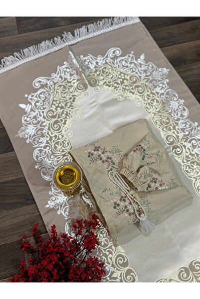 ssd طقم كامل سجادة والشرشف والمسبحه مع خاتم تسبيح مع مبخره مع البخور مع نص تو...