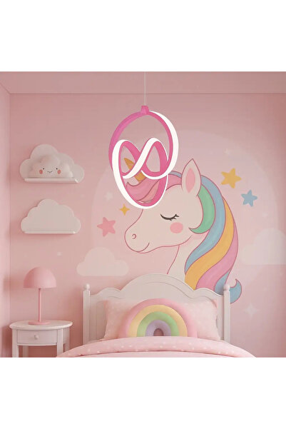 Duru Homelight Çocuk Odası Genç Odası Ledli Pembe Avize