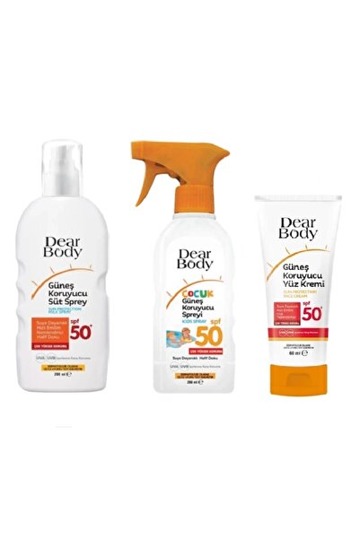 dear body Güneş Koruyucu Süt Sprey SPF50 200 ml + Çocuk Güneş Koruyucu Sprey ...
