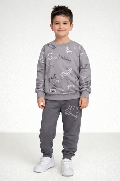 nazarbebe Set hanorac și pantaloni de trening pentru băieți cu imprimeu 7-10 ani