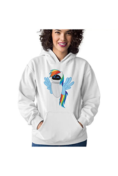 OEM Women's Hoodie Wall-E Robot Eve Unicorn Rainbow Future
