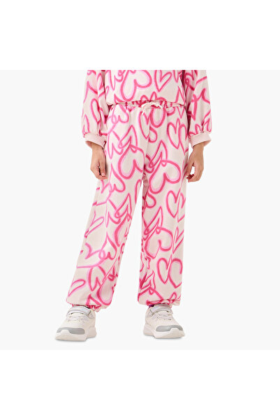 Juniors Heart Print Joggers