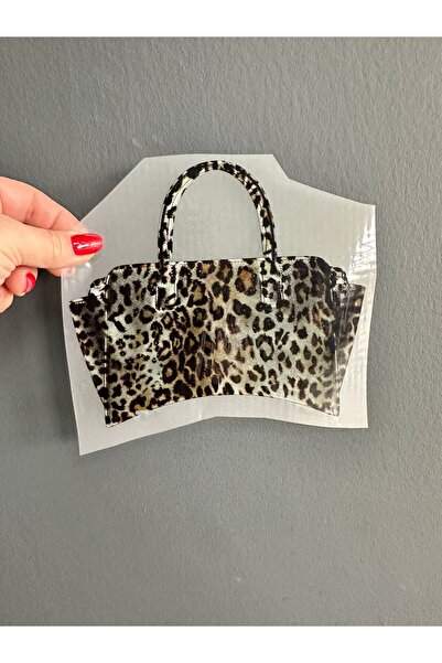 Gönülden Tasarım Ütü İle Yapışan Leopar Çanta Transfer Baskı Arma 19x12 Cm