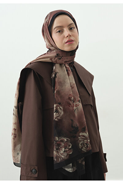 Fresh Marielle Patterned Cotton Viscose Shawl Black