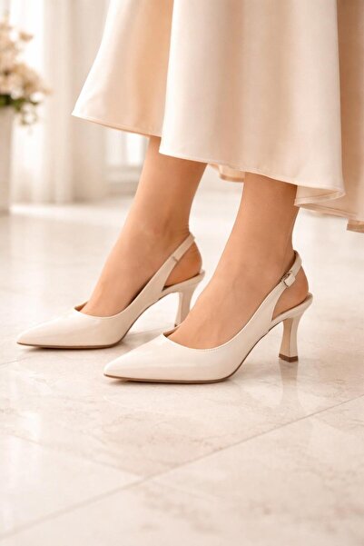 MODAONN Pantofi cu toc pentru femei, eleganti și clasici, cu vârf ascuțit