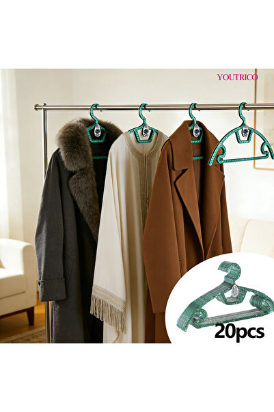 Youtrico 20 قطعة من علاقات الملابس، علاقات ملابس وعطور، 39.5 × 21 سم