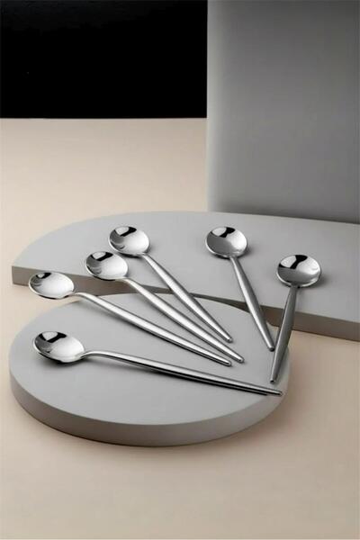 Bayev Lisbon 6-Piece Stylish Dessert Spoon - Stainless Steel Dessert Spoon fo...