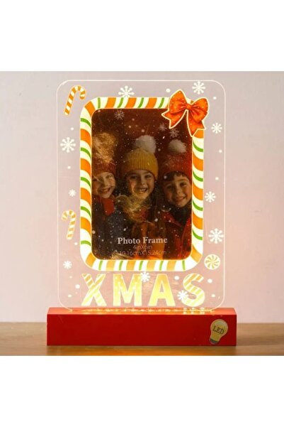 OEM Ramă foto decorativă de Crăciun, acadea, cu lumini LED