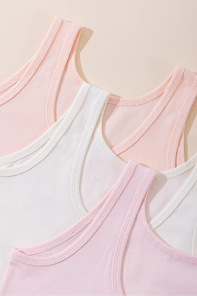 BAYKAR Girl's Cotton Thick Strap Colorful Printed Classic Undershirt 3-Pack 4...