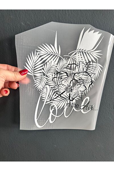 Gönülden Tasarım Imprimare prin transfer cu litere pe frunze albe, care se li...