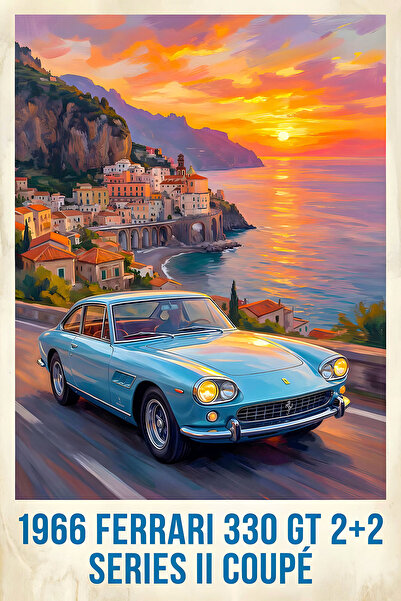 Hayal Poster Retro Ahşap Poster Ferrari Araba 41 Poster 20x30
