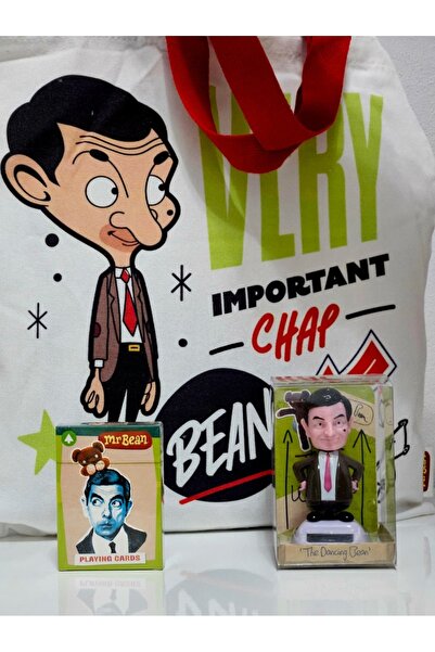Puckator Set cadou Mr Bean, Tote Bag, Decoratiune solara si Carti de joc, Pro...