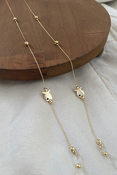 SAVETTE سلسلة نظارات مع شكل سمكة صغيرة، إكسسوار هدية، حزام للنظارات