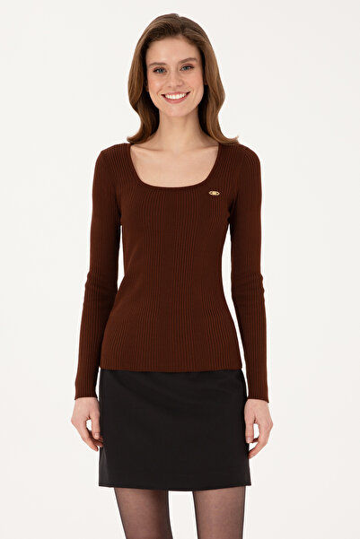 U.S. Polo Assn. Kadın Kahverengi Kazak 50314618-VR029