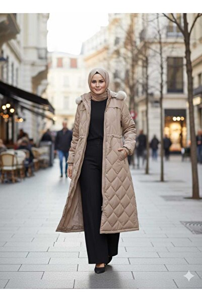 KMKkombin KADIN BÜYÜK BEDEN ELYAF DOLGULU SPOR KAPİTONE NOVA KUMAŞ MONT 0198