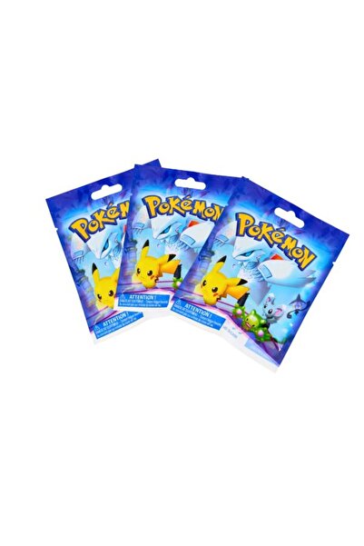OEM Set 3 plicuri Pokémon – Figurină surpriză 5 cm + cartonaș colecționabil