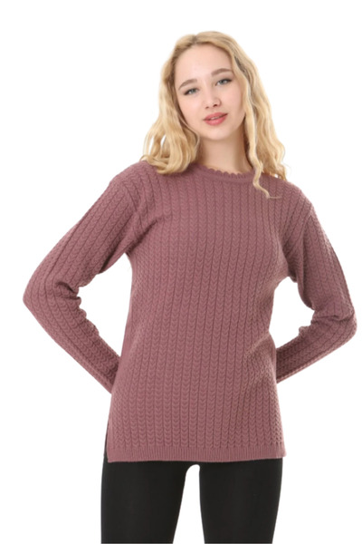 Stilmony Women's Round Neck Flexible Knitwear Hair Knitted Mother Wool Sweater