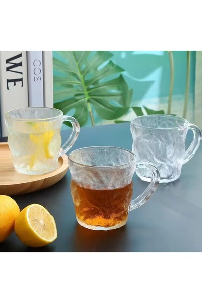 Afaq Modern style iced glass set of 6 pieces