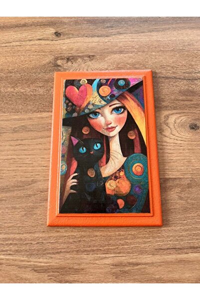 panda hediyelik Χειροποίητο Διακοσμητικό Ξύλινο Πίνακα Ζωγραφικής Γάτα και Γυ...