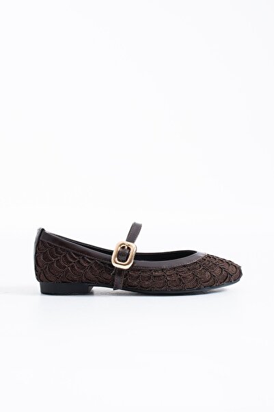Moda Pie Lerme network pattern belted woven straw women's flat shoes - coffee