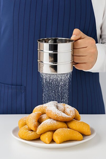 İLİVA Metal Practical Flour Sieve - Luxury Stainless Steel Flour and Sugar Si...