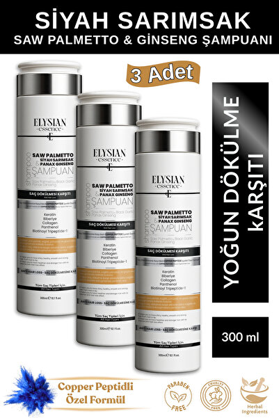 Elysian Essence Saw Palmetto & Black Garlic & Ginseng Shampoo 3 Pieces |   Co...