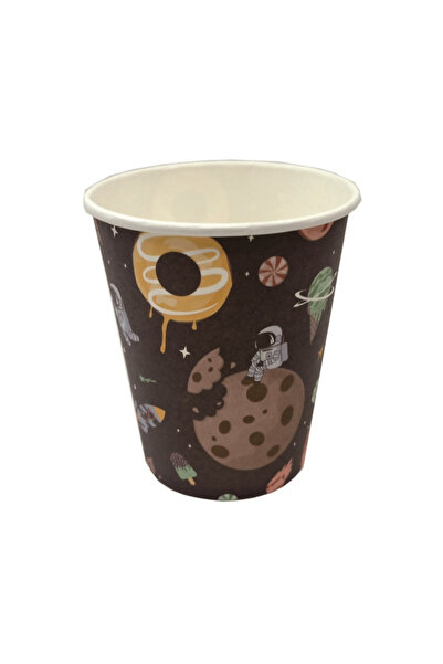 Mirific Party Set of 8 Black Paper Cups, 8.7 cm