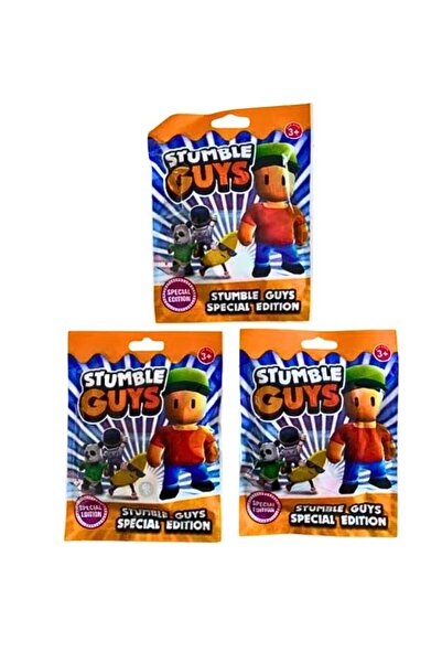 OEM Set 3 plicuri Stumble Guys – Figurină surpriză 8 cm + cartonaș colecționabil