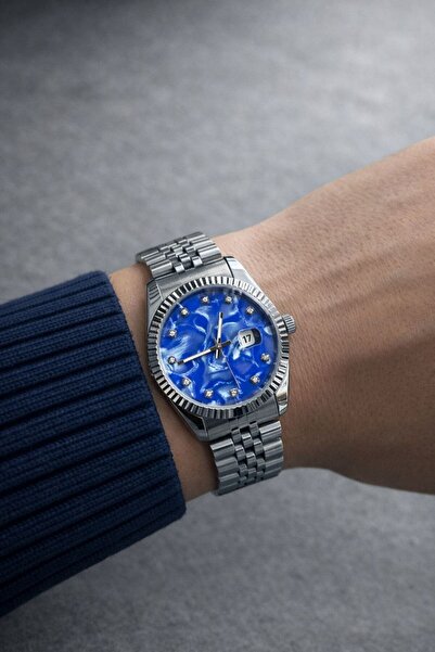 T-GOER Premium Erkek Kol Saati Çelik Kordon Mermer Kadran